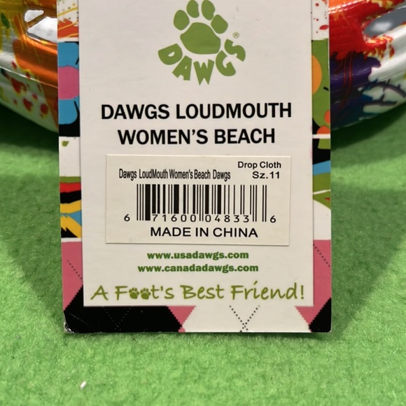 DAWGS Loudmouth Women’s Beach Clogs Drop Cloth Pattern Size 11 NWT - Picture 8 of 8